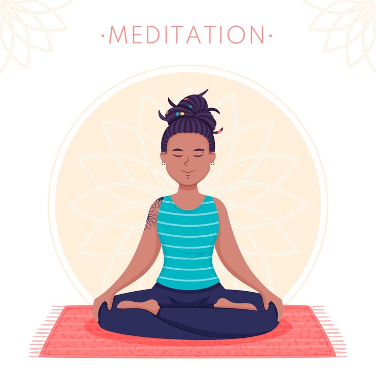 Vector Gratis konsep meditasi dengan wanita