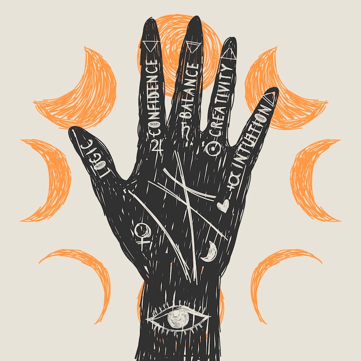 Vector Gratis konsep mistis palmistry