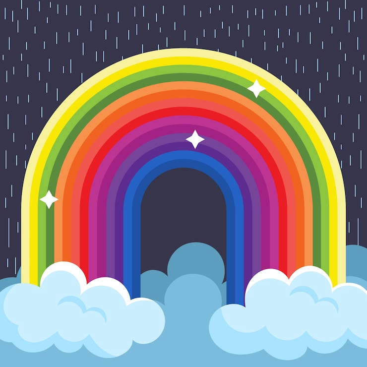 Vector Gratis konsep pelangi desain datar