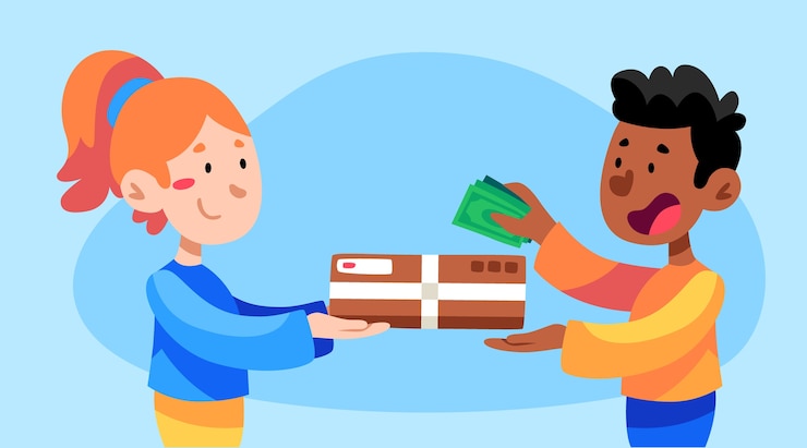 Vector Gratis konsep pembayaran tunai saat pengiriman
