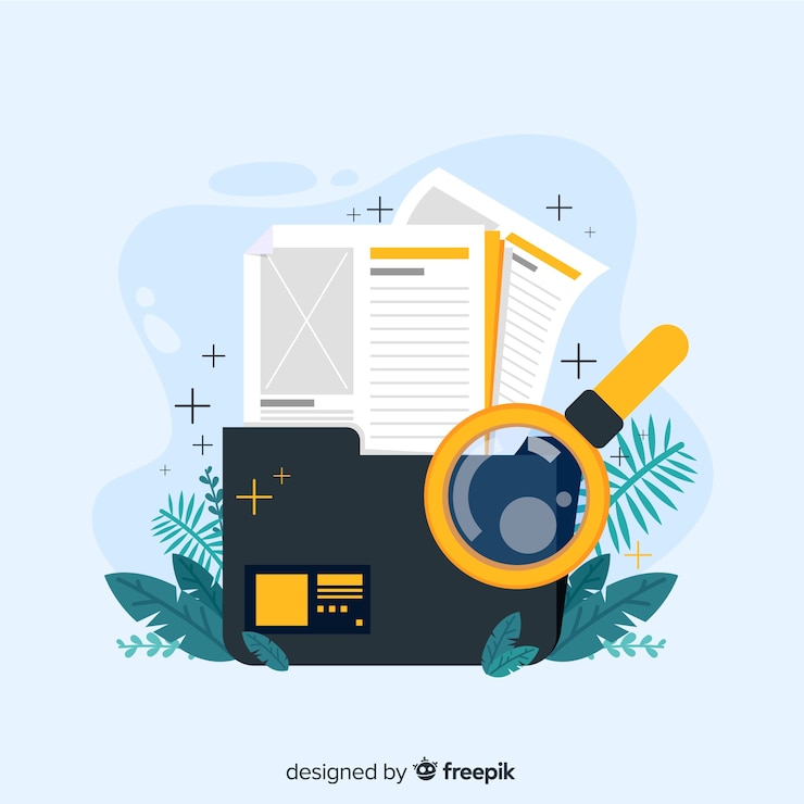 Vector Gratis konsep pencarian file untuk landing page