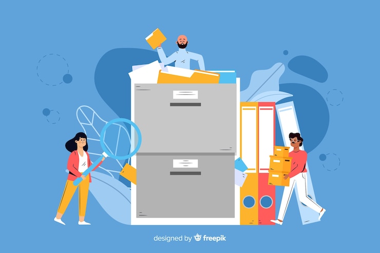 Vector Gratis konsep pencarian file untuk landing page