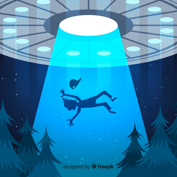 Vector Gratis konsep penculikan ufo dengan desain datar