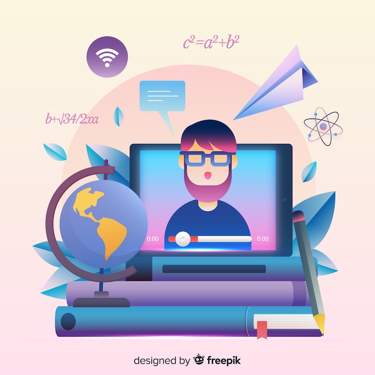 Vector Gratis konsep pendidikan online