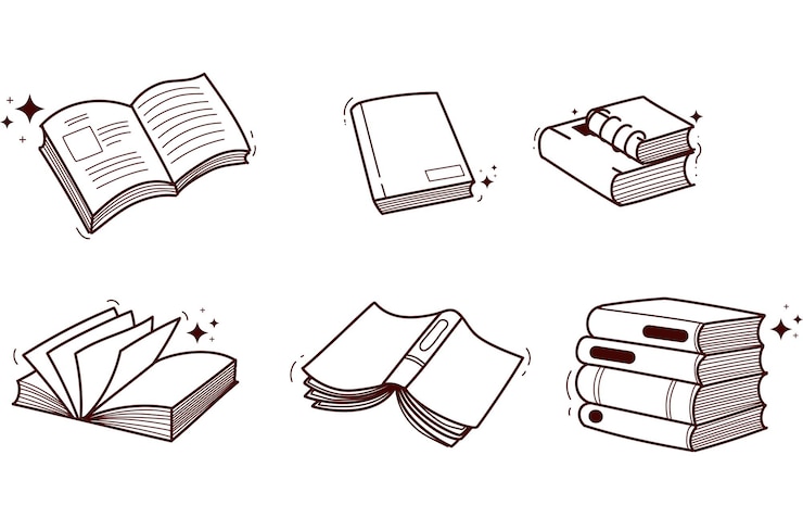 Vector Gratis konsep pendidikan simbol ikon digambar tangan buku catatan buku