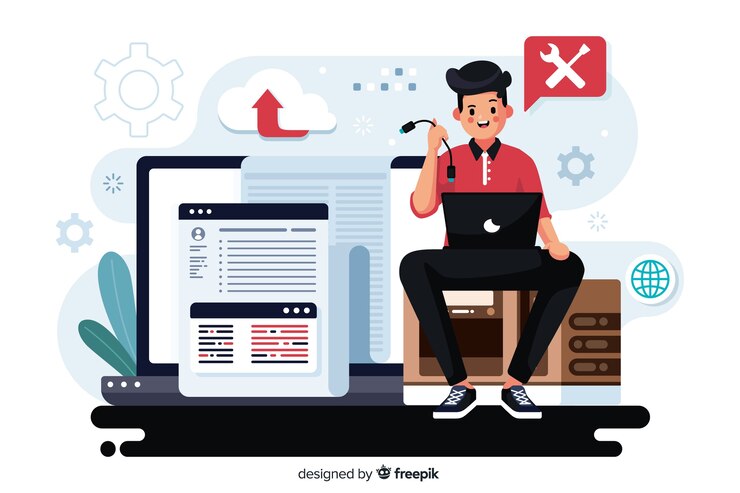 Vector Gratis konsep pengaturan situs web untuk templat halaman arahan