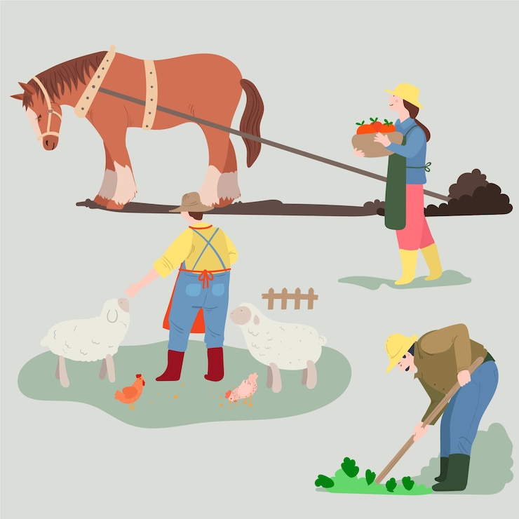 Vector Gratis konsep pertanian organik