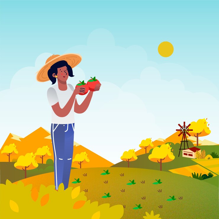 Vector Gratis konsep pertanian organik