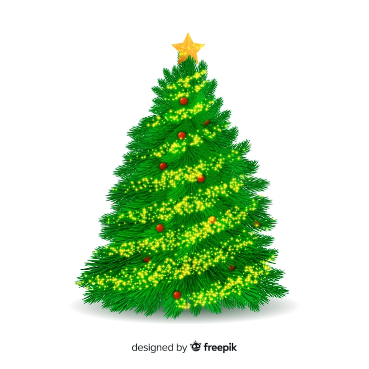 Vector Gratis konsep pohon natal realistis