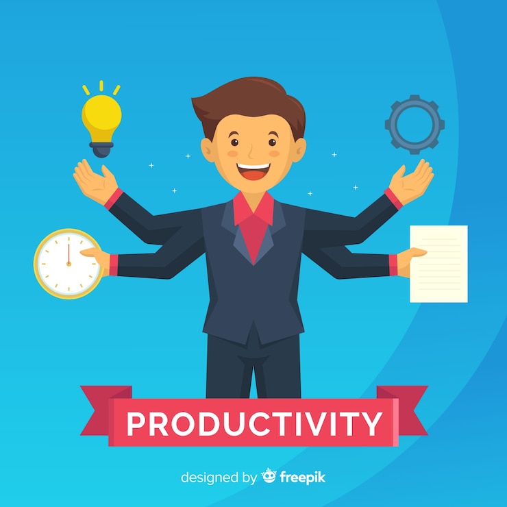 Vector Gratis konsep produktivitas modern dengan desain datar