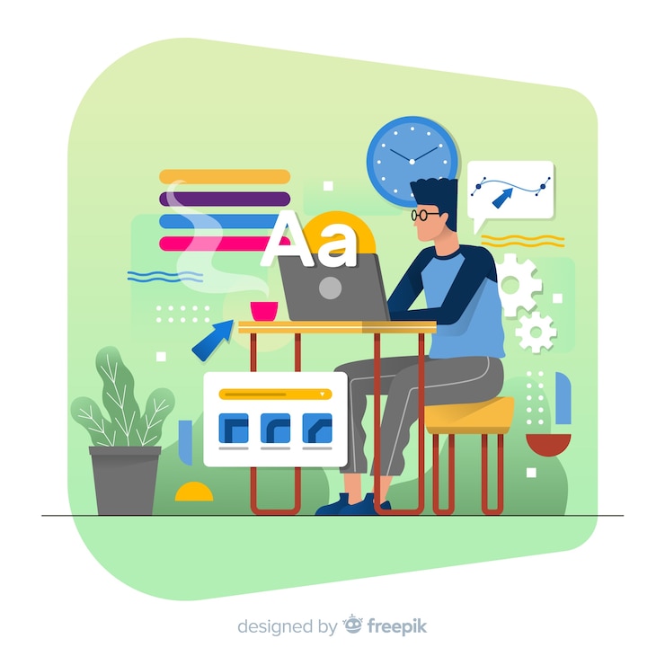 Vector Gratis konsep proses kreatif desain grafis