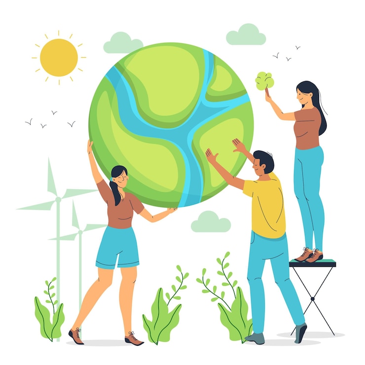 Vector Gratis konsep selamatkan planet