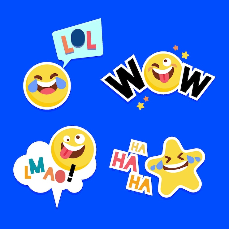 Vector Gratis konsep stiker lol lucu