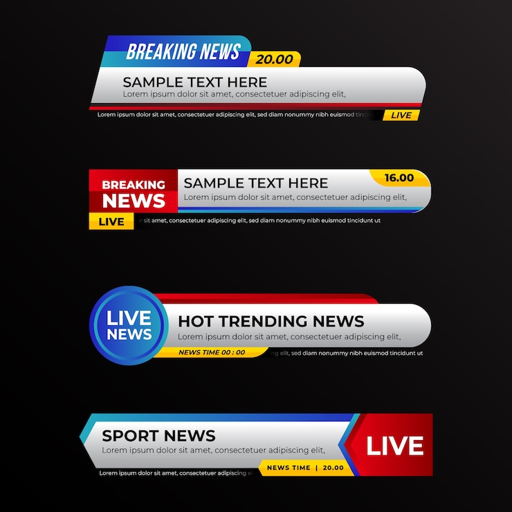 Vector Gratis konsep templat banner berita terkini