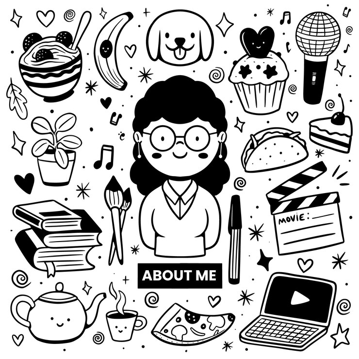Vector Gratis konsep tentang saya yang digambar tangan dan diilustrasikan