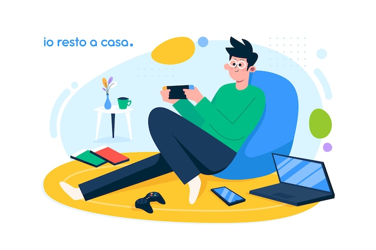 Vector Gratis konsep tetap di rumah