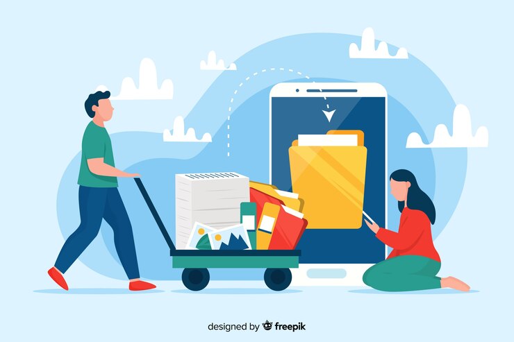 Vector Gratis konsep transfer file landing page