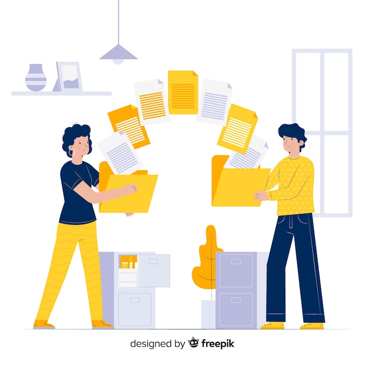 Vector Gratis konsep transfer file untuk halaman landas