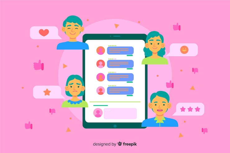 Vector Gratis konsep ulasan untuk landing page