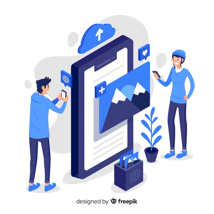 Vector Gratis konsep unggah gambar untuk halaman arahan