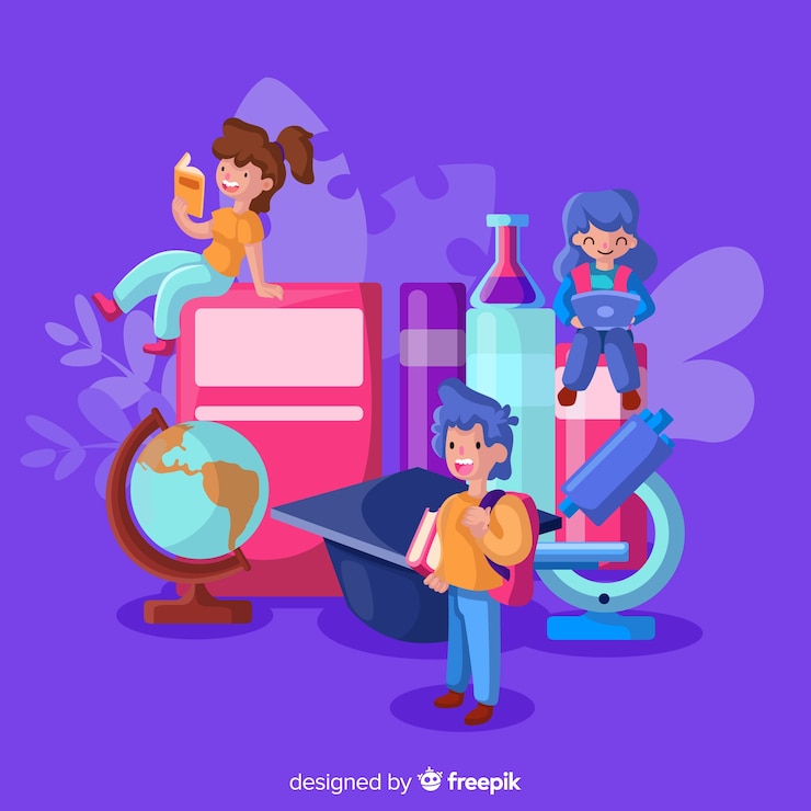 Vector Gratis konsep universitas datar dengan elemen pendidikan