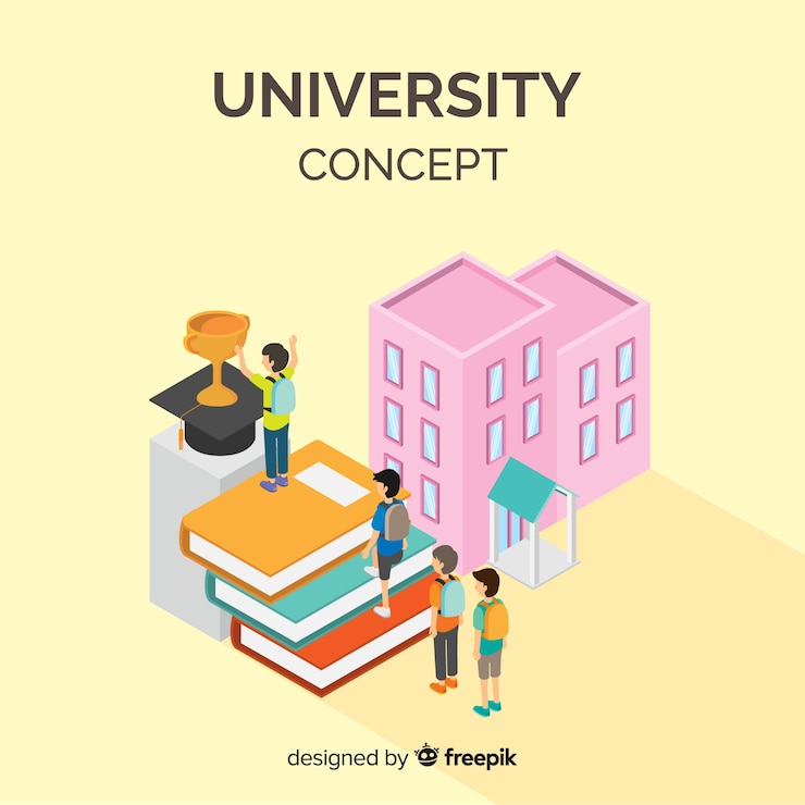 Vector Gratis konsep universitas isometrik