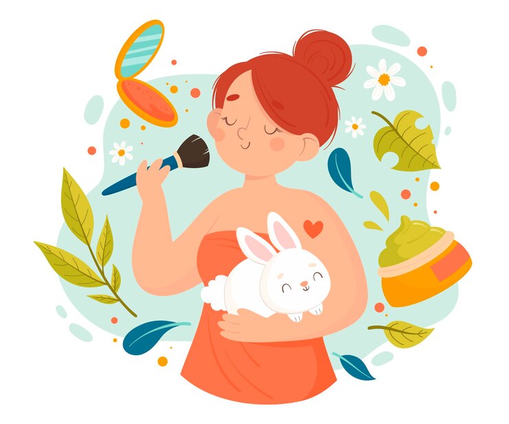 Vector Gratis konsep vegan dan bebas kekejaman yang digambar tangan