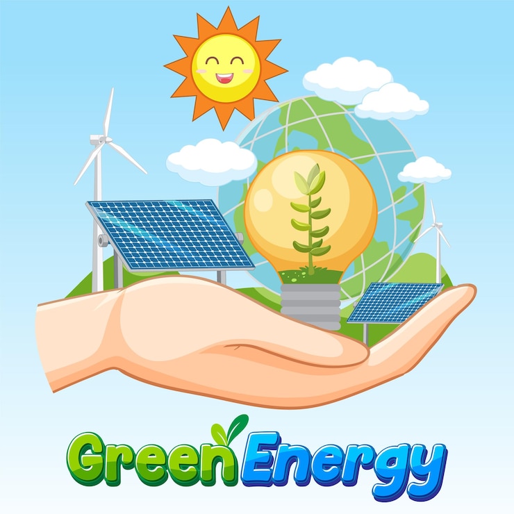 Vector Gratis konsep vektor energi hijau dari sumber daya alam