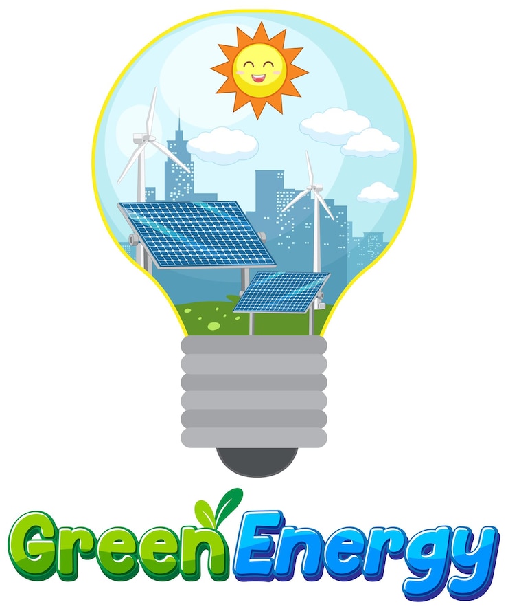 Vector Gratis konsep vektor energi hijau dari sumber daya alam