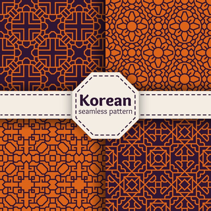 Vector Gratis korean or chinese tradition vector seamless patterns set. asian ornament design art illustration collection
