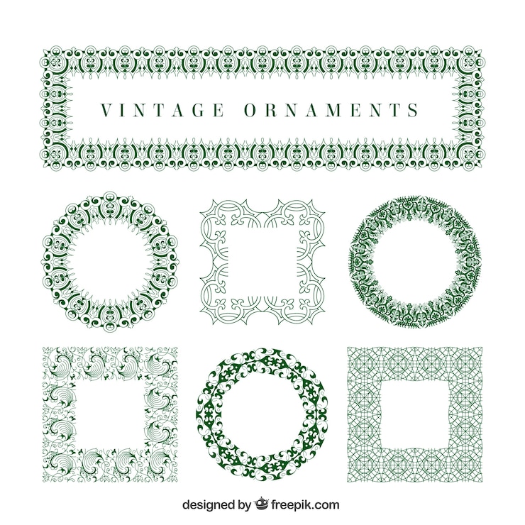 Vector Gratis kuas ornamen hijau elegan