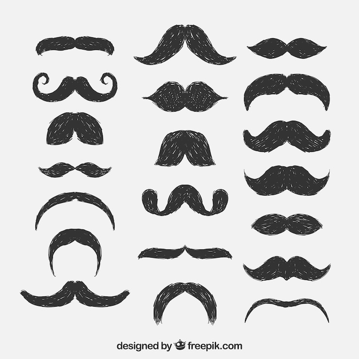 Vector Gratis kumis bersketsa