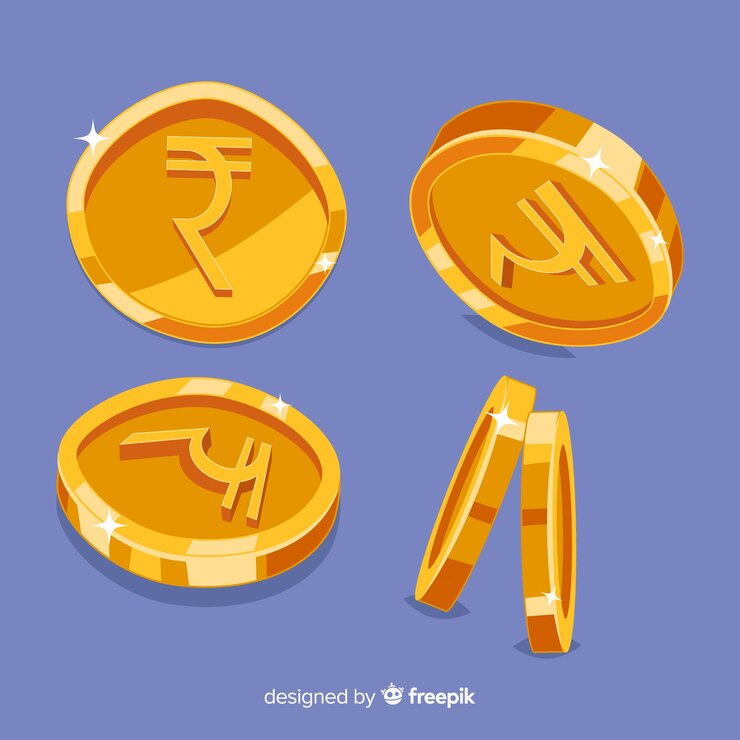Vector Gratis kumpulan koin rupee india