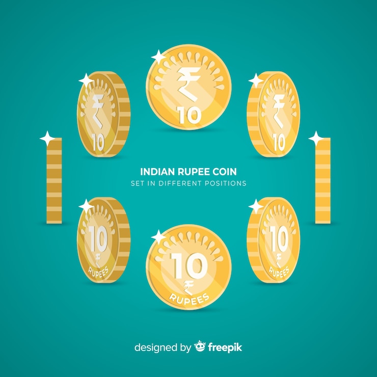 Vector Gratis kumpulan koin rupee india