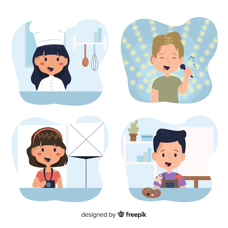 Vector Gratis kumpulan seniman yang sedang bekerja