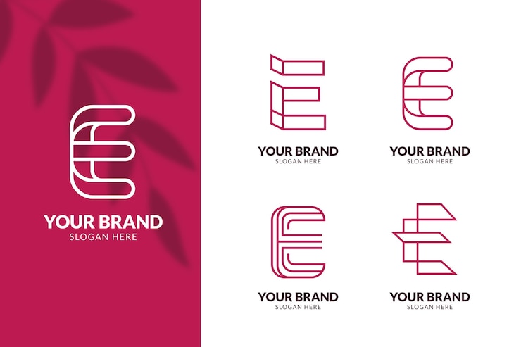 Vector Gratis kumpulan templat logo e datar