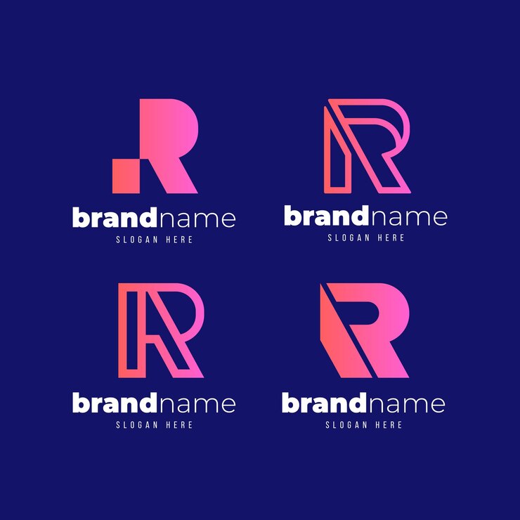 Vector Gratis kumpulan templat logo gradien r