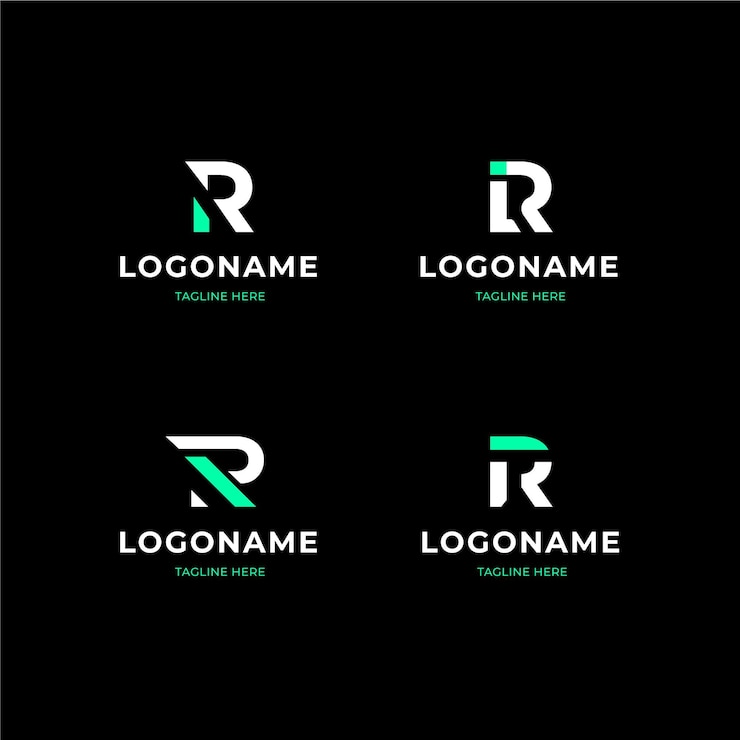 Vector Gratis kumpulan templat logo r datar