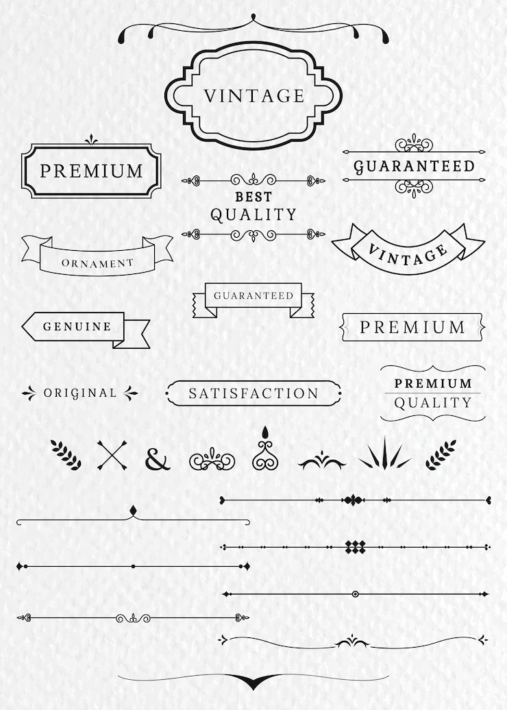 Vector Gratis label dan banner vintage