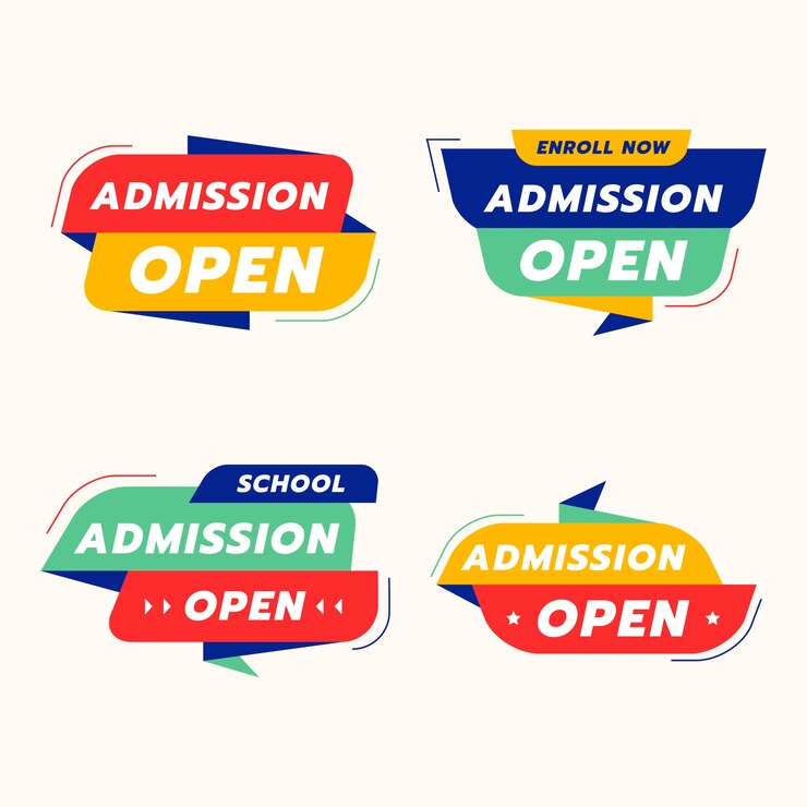 Vector Gratis label desain datar penerimaan dibuka