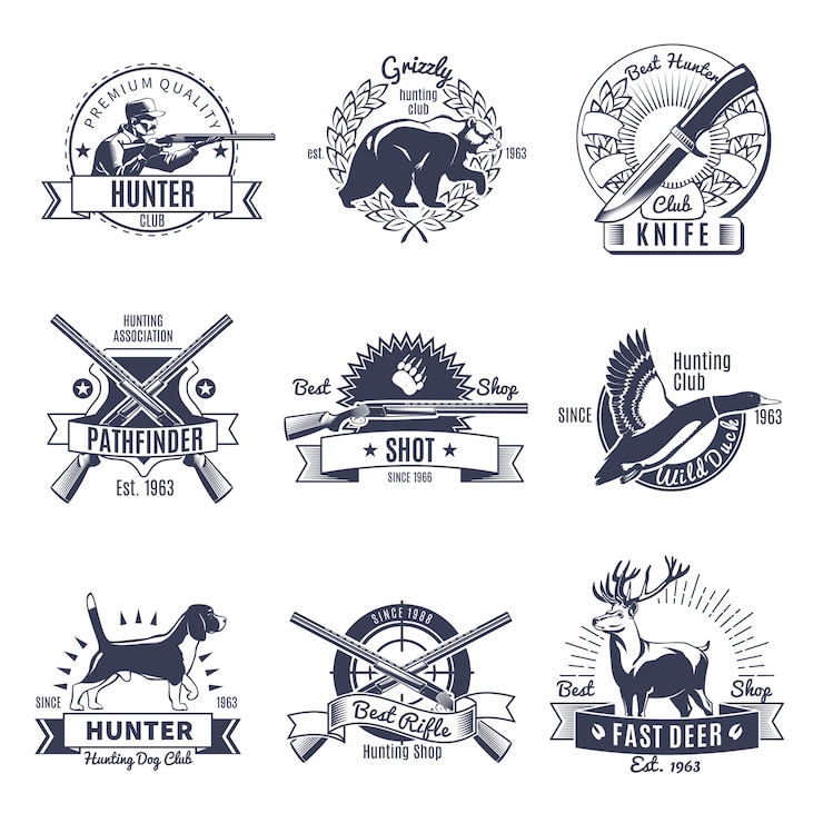 Vector Gratis label gaya vintage berburu