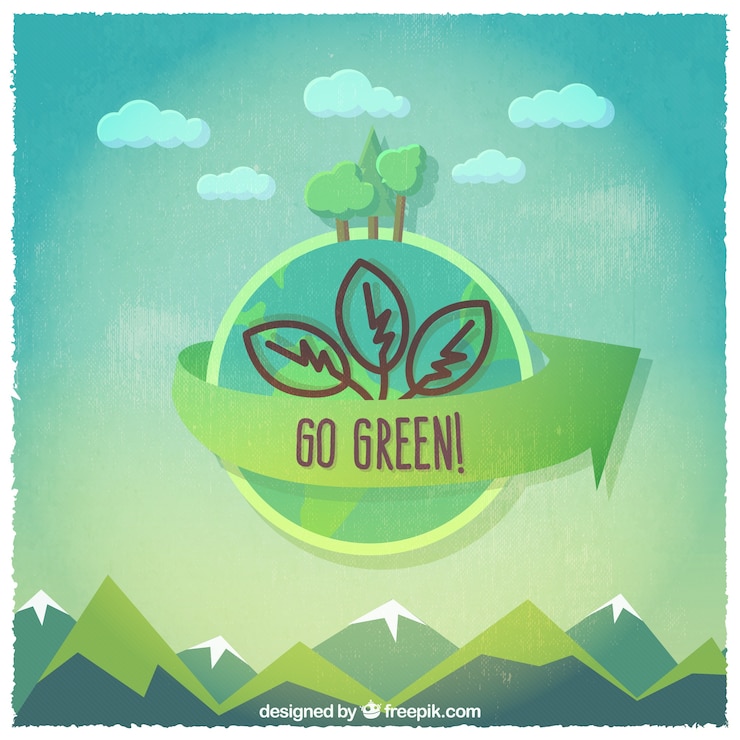 Vector Gratis label go green