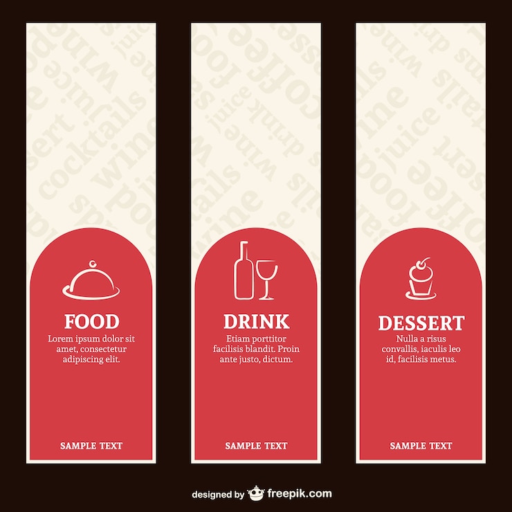 Vector Gratis label menu restoran