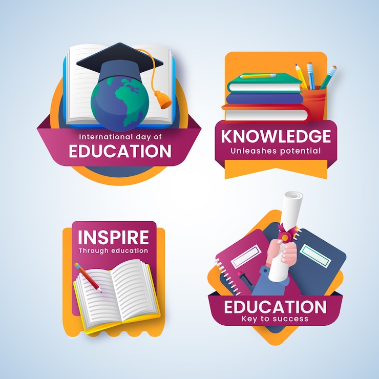 Vector Gratis labels collection for international day of education