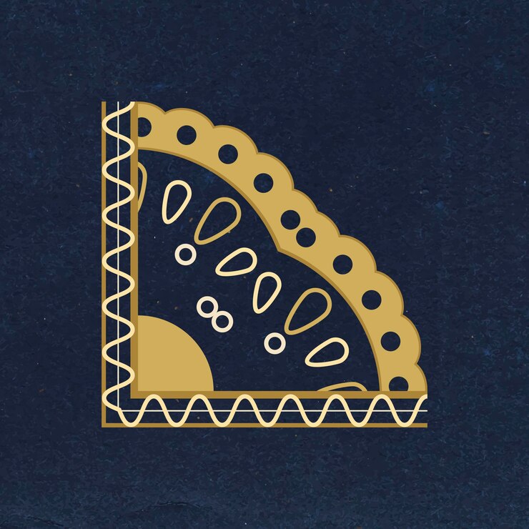 Vector Gratis lace corner border clipart, vintage fabric in gold vector