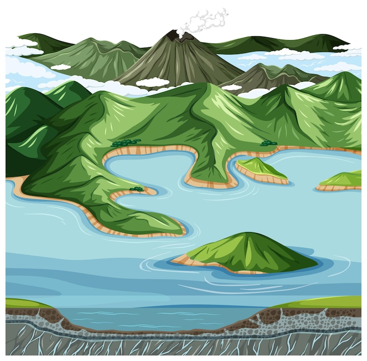Vector Gratis land and water geography landscape
