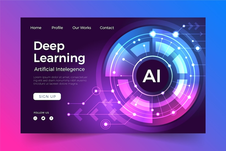 Vector Gratis landing page artificial intelligence template