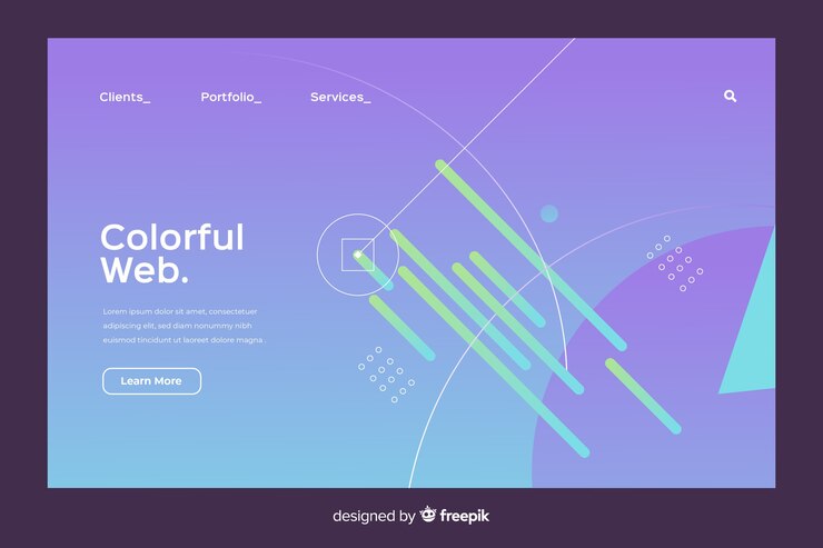 Vector Gratis landing page bentuk geometris gradien