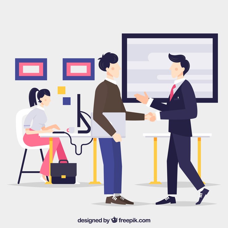 Vector Gratis landing page concept with business people