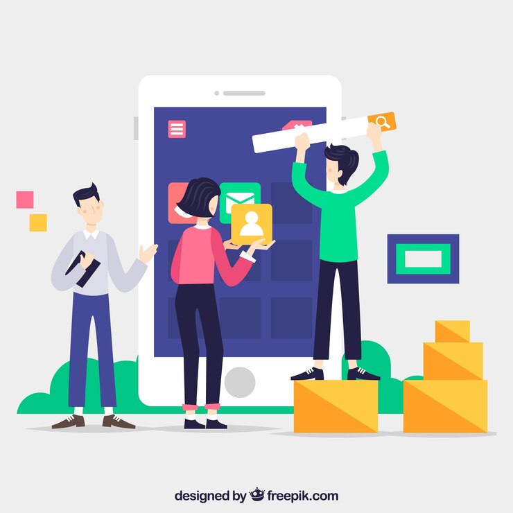 Vector Gratis landing page concept with smartphone